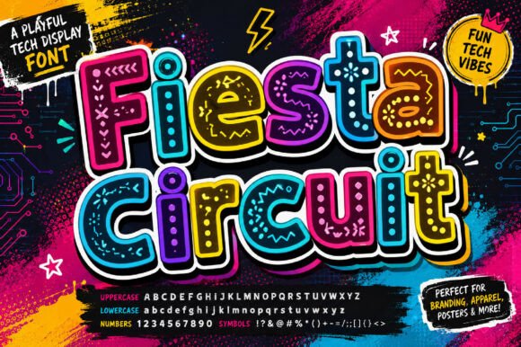 Fiesta Circuit: A Playful Display Font for Modern Editorial Design