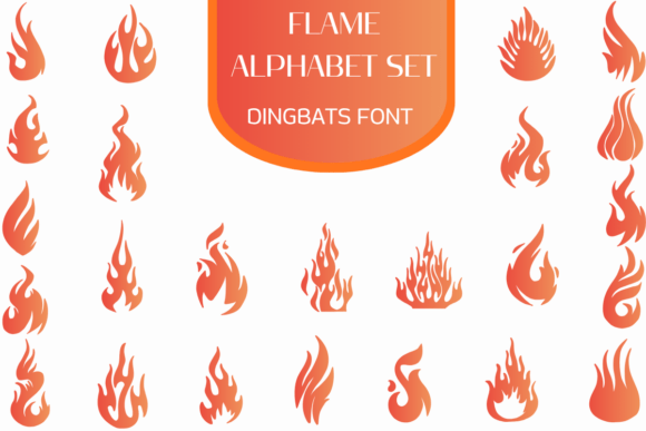 Flame Alphabet Set: A Bold Typeface for Brands