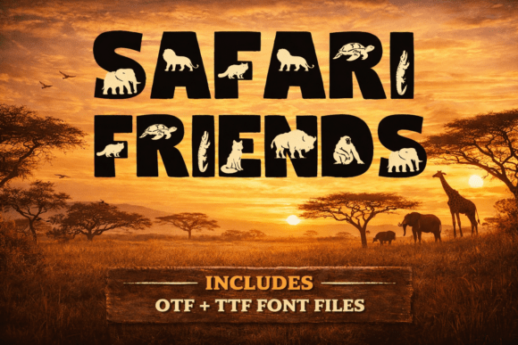 Safari Friends: A Bold Display Font for Web Design