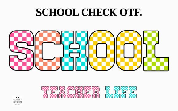 School Check: A Bold Colored Typeface for Playful Brands