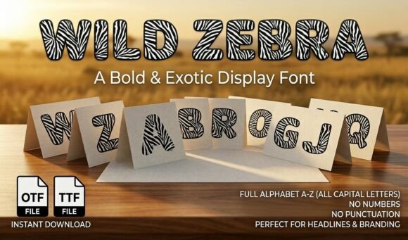 Wild Zebra Font: Bold Style for Crafters